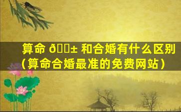 算命 🐱 和合婚有什么区别（算命合婚最准的免费网站）